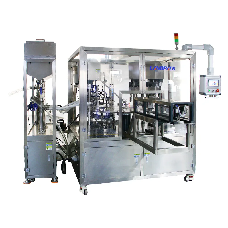 Máquina de enchimento de bolsas com bico de gelatina
